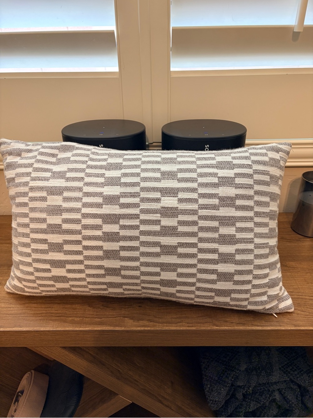 Threshold Grey and White Geometric Accent / Toss Pillow
